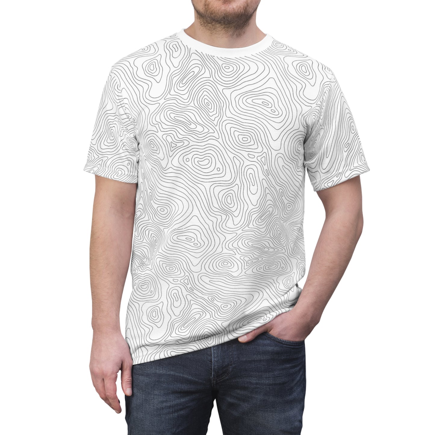 Topographic Map T-Shirt (White)