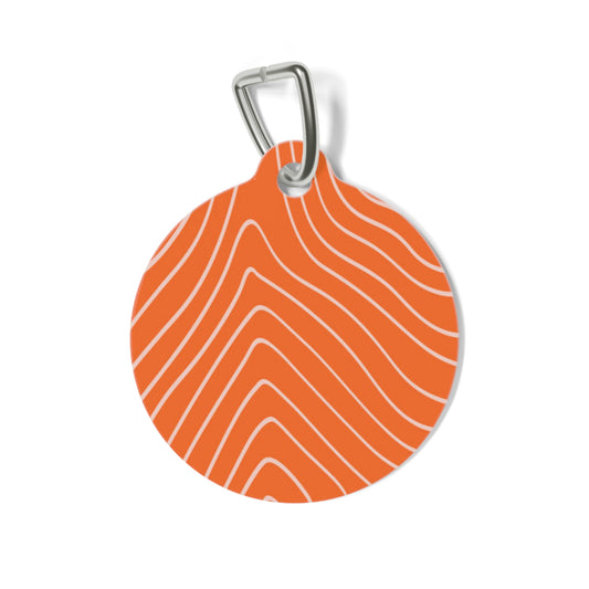 Topographic Salmon Pet Tag