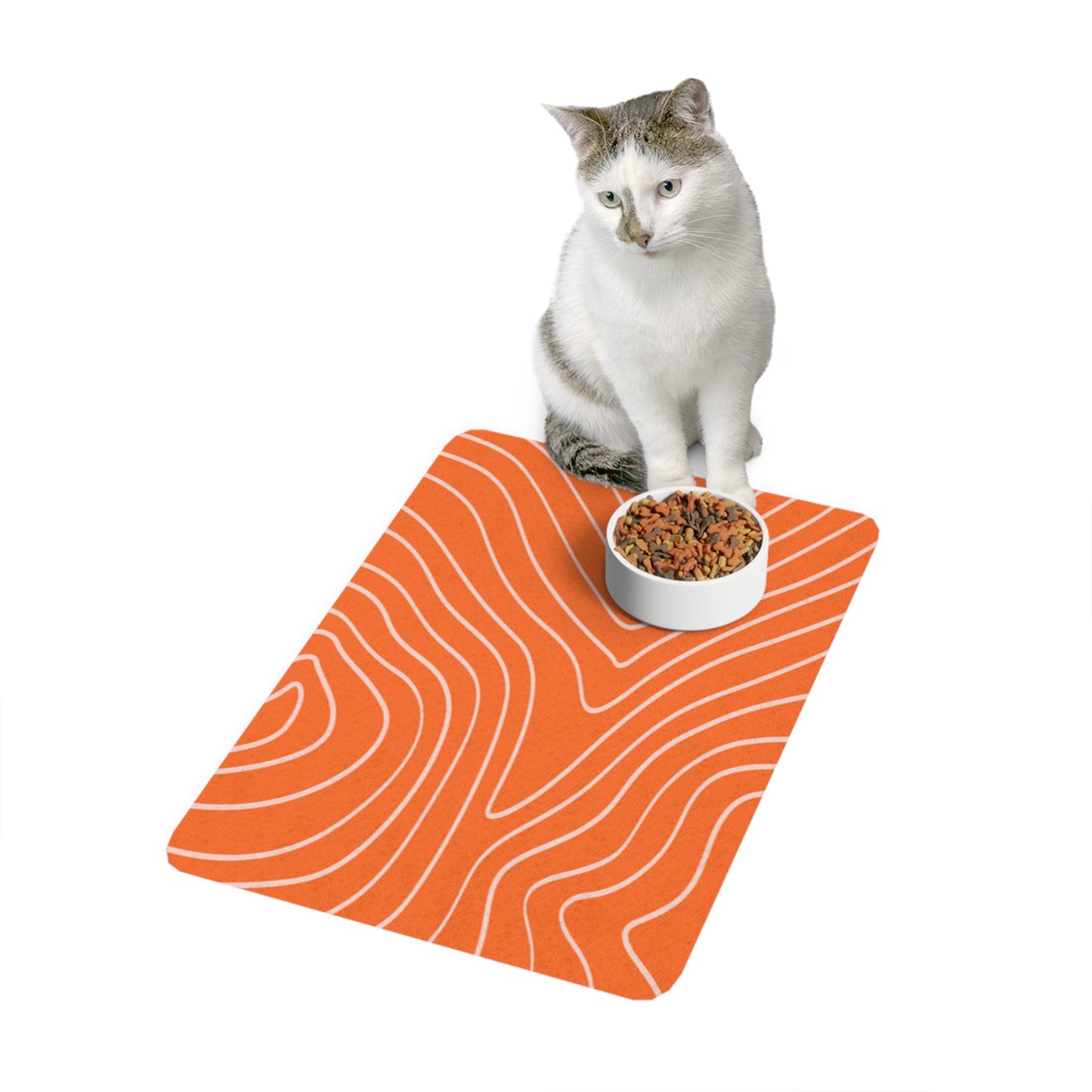 Topographic Salmon Pet Food Mat (12x18)