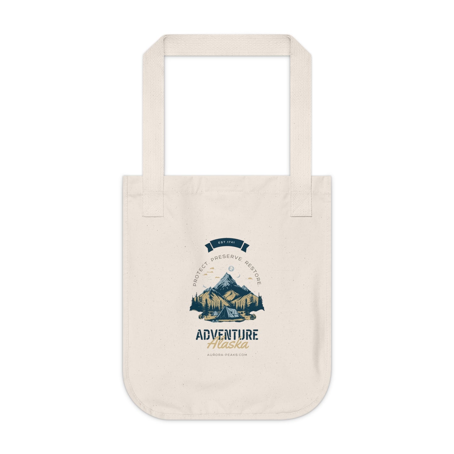 Adventure Alaska Organic Canvas Tote Bag