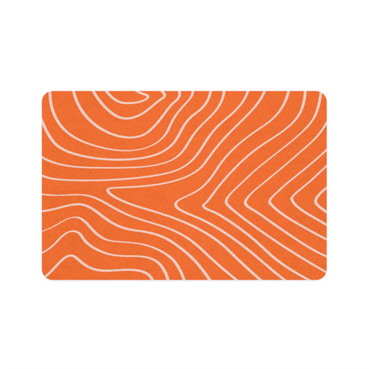 Topographic Salmon Pet Food Mat (12x18)