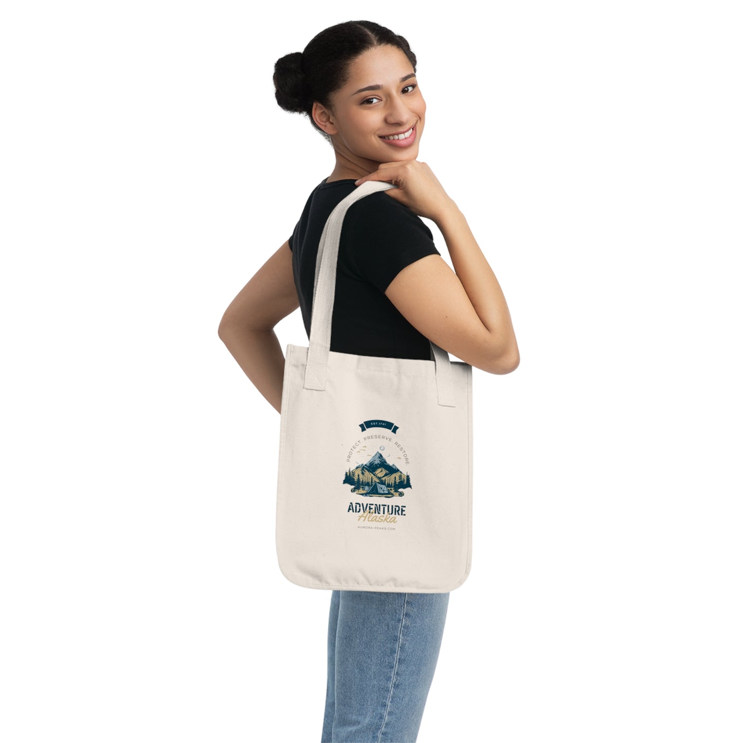 Adventure Alaska Organic Canvas Tote Bag