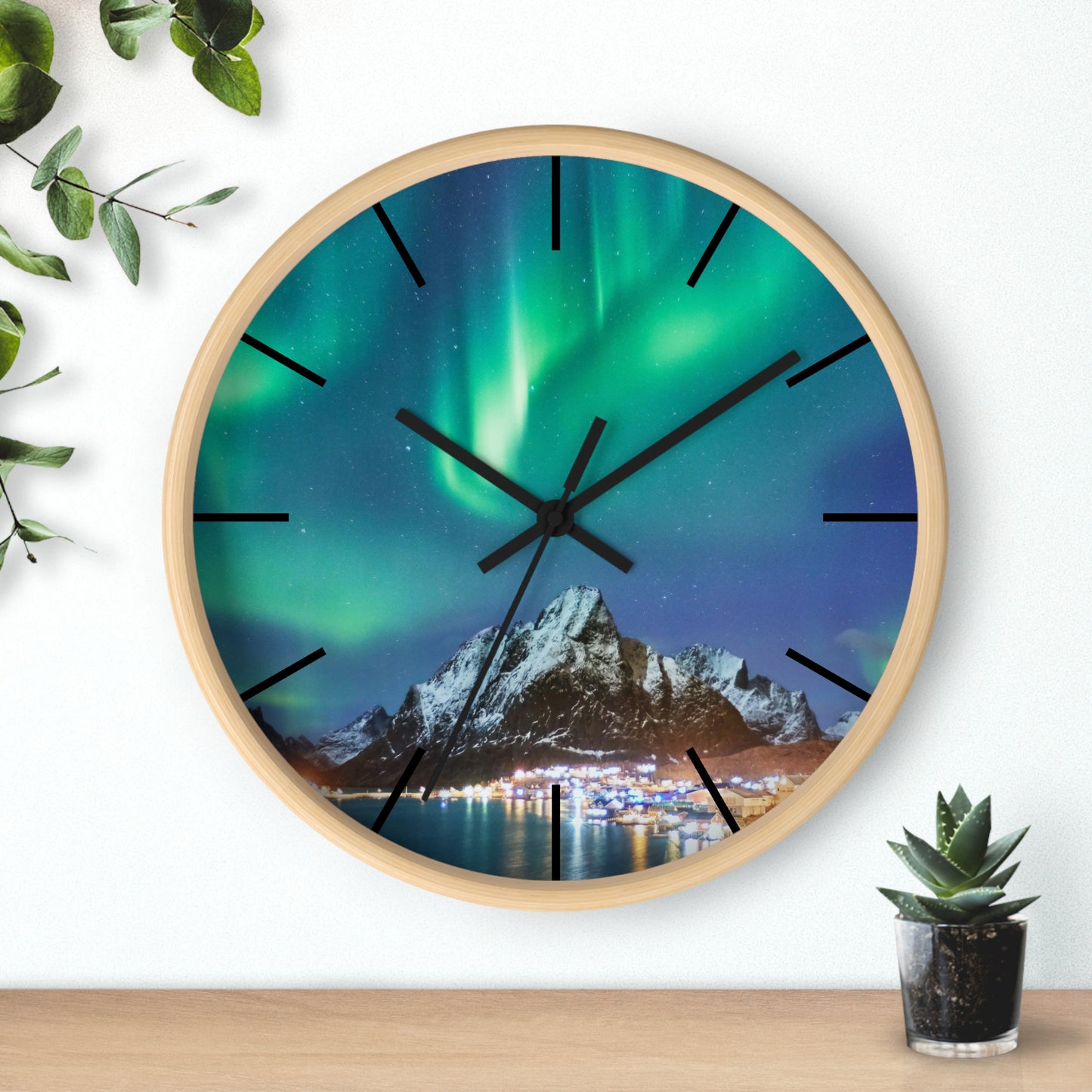 Alaska Northern Lights Wall Clock