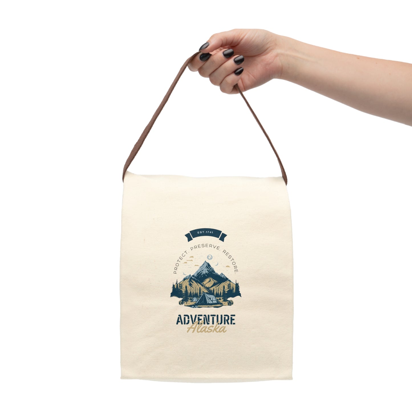 Adventure Alaska Canvas Lunch Bag With Strap