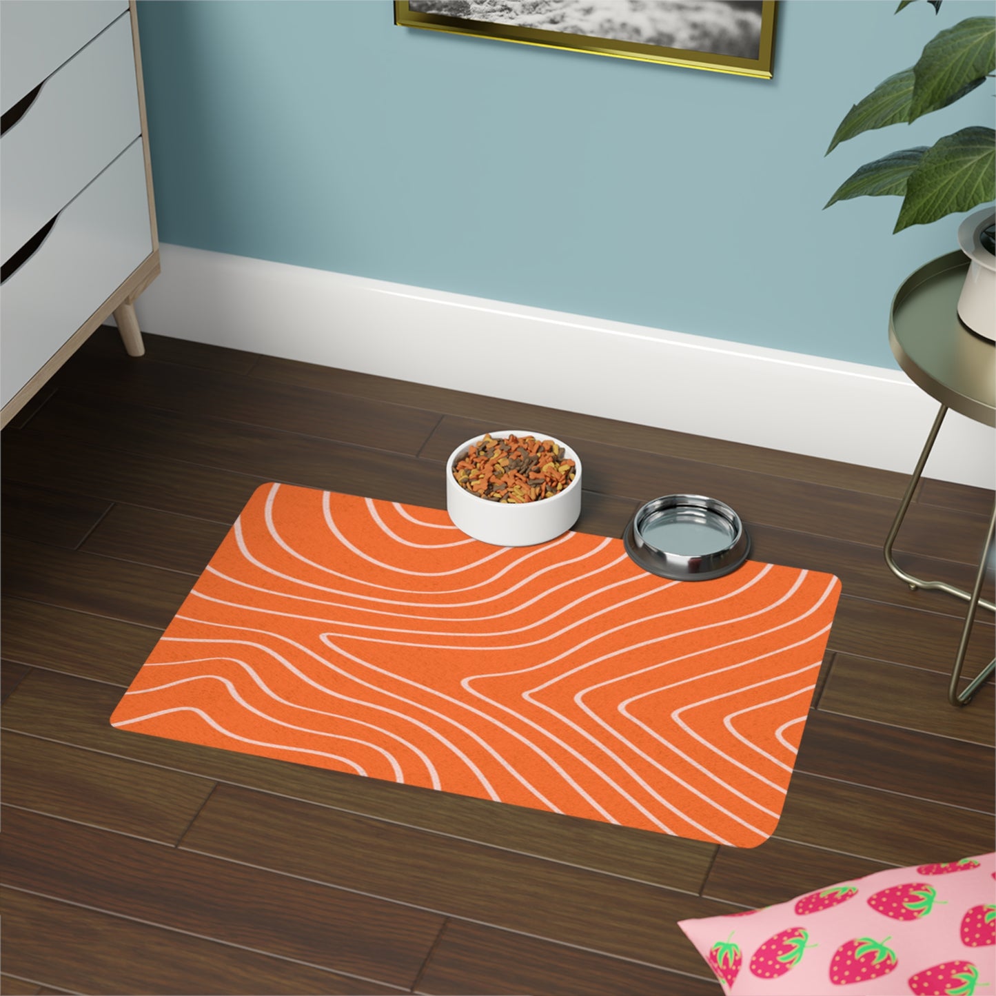 Topographic Salmon Pet Food Mat (12x18)